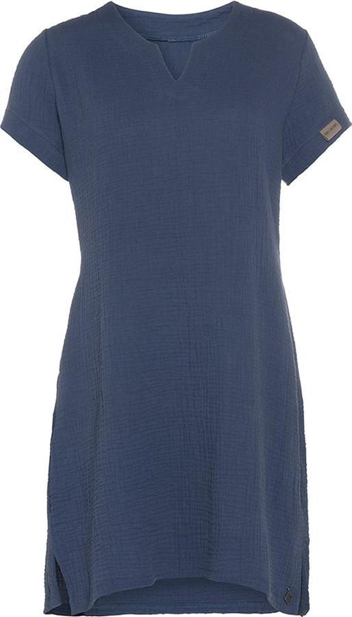 Knit Factory Indy Jurk - Jeans  - L - 100% Biologisch katoen
