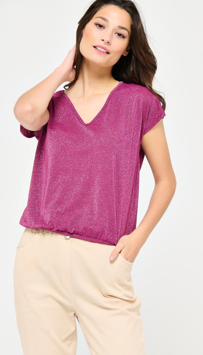 Lurex t-shirt - Paars