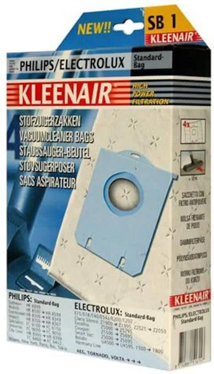 KleenAir HPF SB1 Philips/Electrolux  Stofzuigerzakken