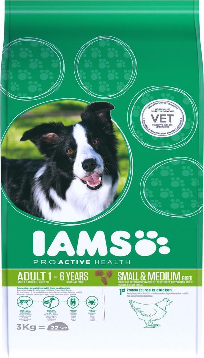 Iams Dog Adult Small - Medium Kip 3 kg