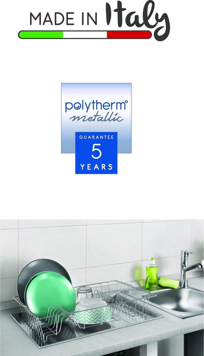 Metaltex - Colonia Afdruiprek - 48x30x10 cm - Metallic