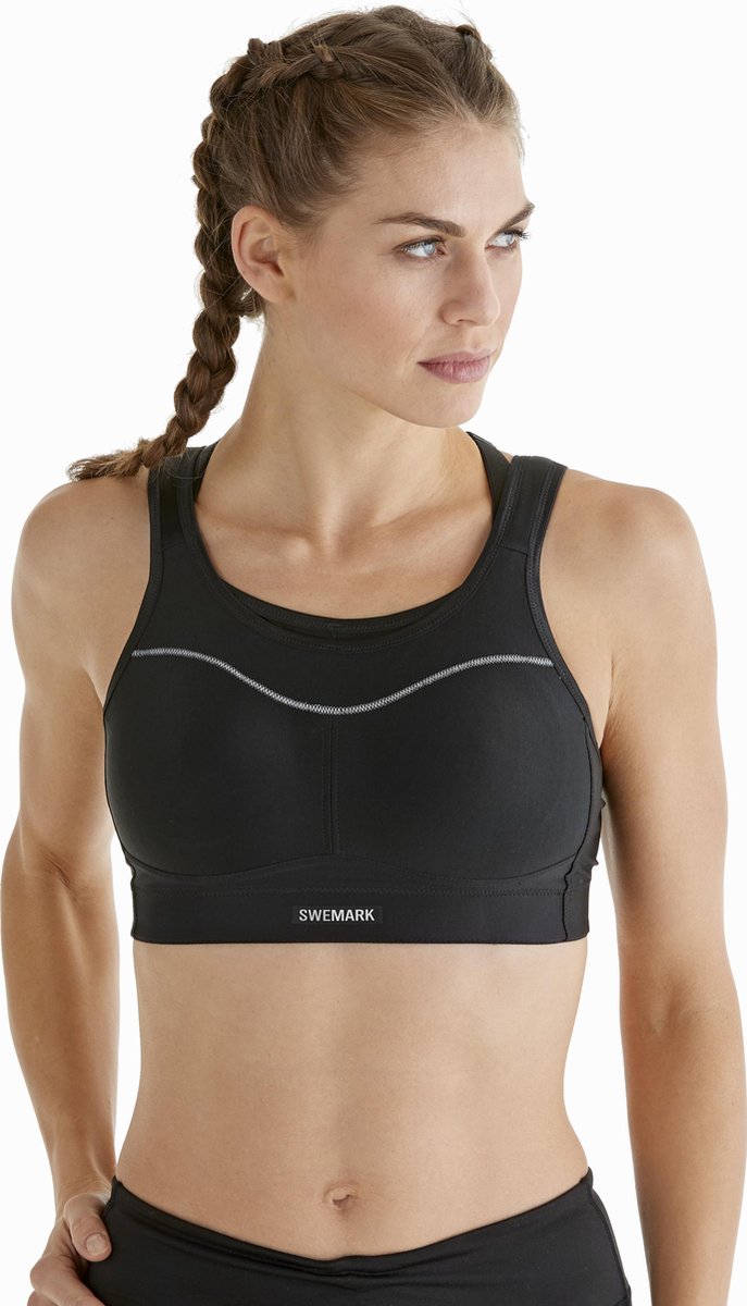De beste sportbeha- sportbh dames- yoga sportbh- 80D- zwart - recycled nylon- authentic