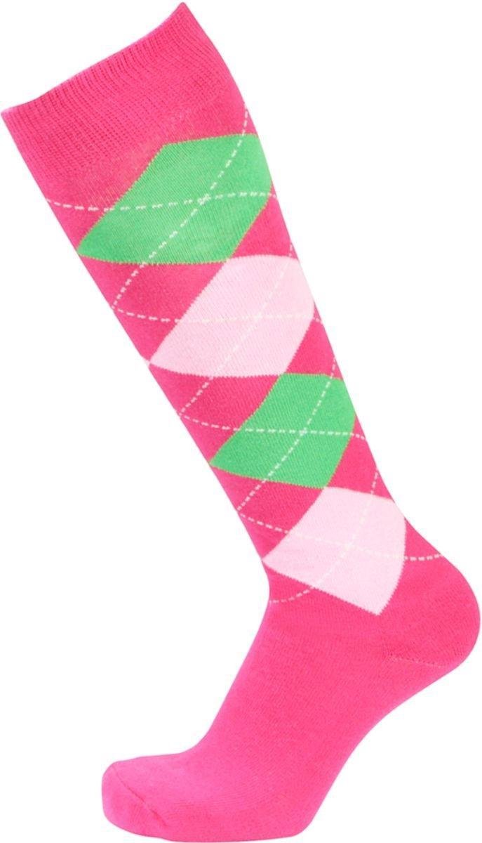 Pfiff sokken - Ruitersokken Roze - Groen - Sportsokken - Paardrijden - Unisex sokken - Kniesokken - Maat 37-39