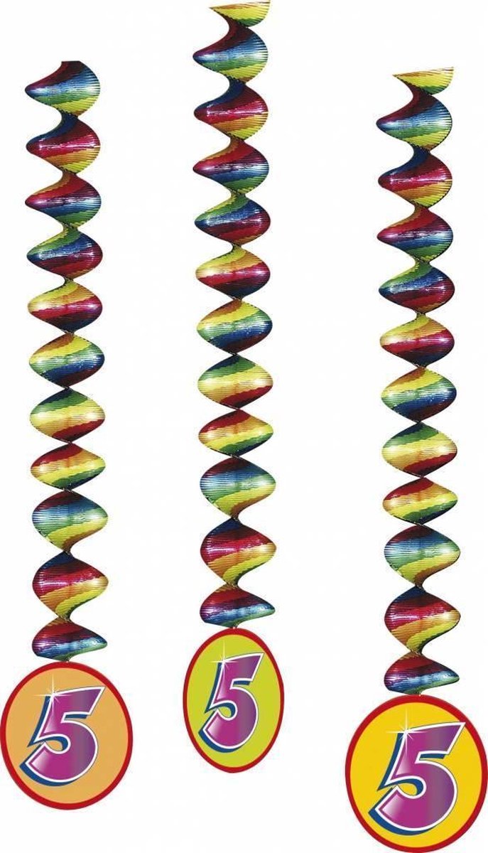 Hangdecoratie 5 Jaar Versiering 75cm 3 stuks