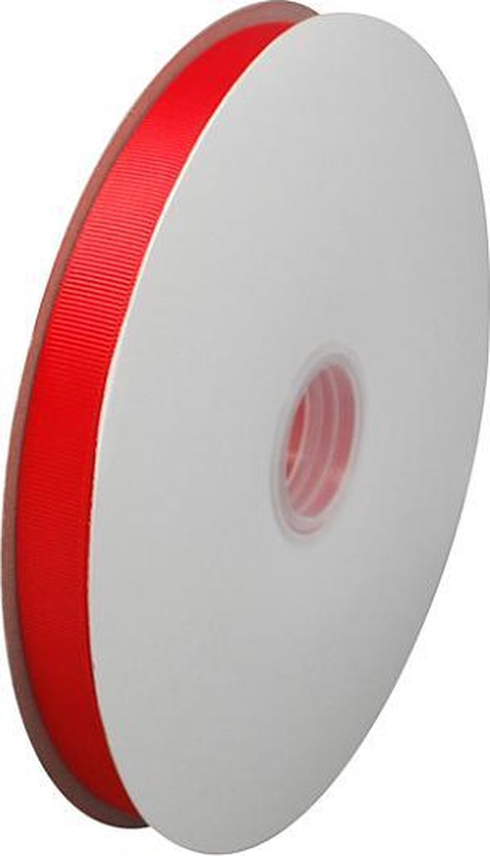 Lint- Cadeaulint-Rood op Rol- Ideaal voor Valentijnsdag- Moederdag- Bloemstukjes- 6 mm Breed -91 meter- Grosgrain