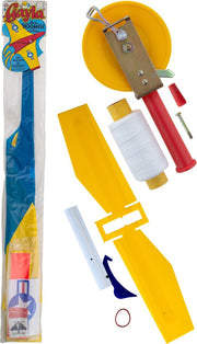 Windvogel - Kite - Wind vlieger Gayla SONIC BOOMER BLAUW/GEEL - 127 cm spanbreedte + GRATIS MOLEN MET TOUW EN KITEBIRD