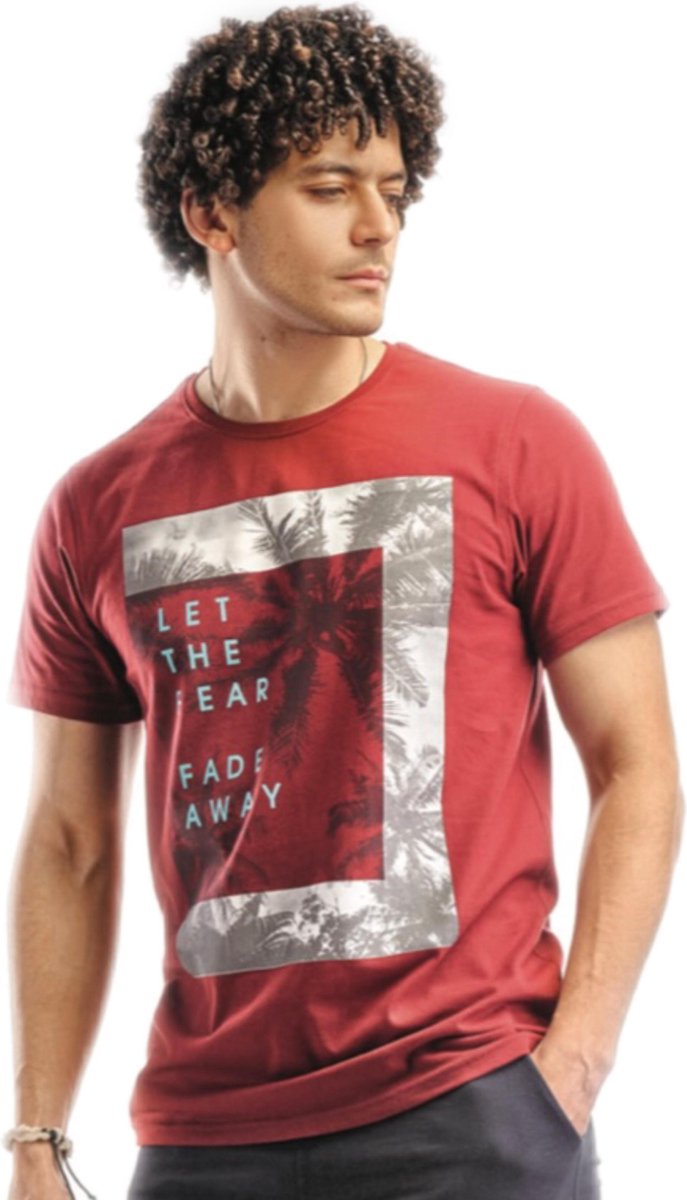 Embrator mannen T-shirt Fade Away donkerrood maat M