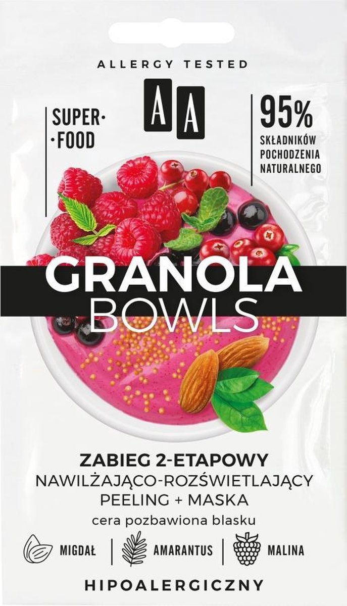 Aa - Granola Bowls Moisturizing And Illuminating Treatment Peeling+Mask 2X4Ml Glow-Free Complexion