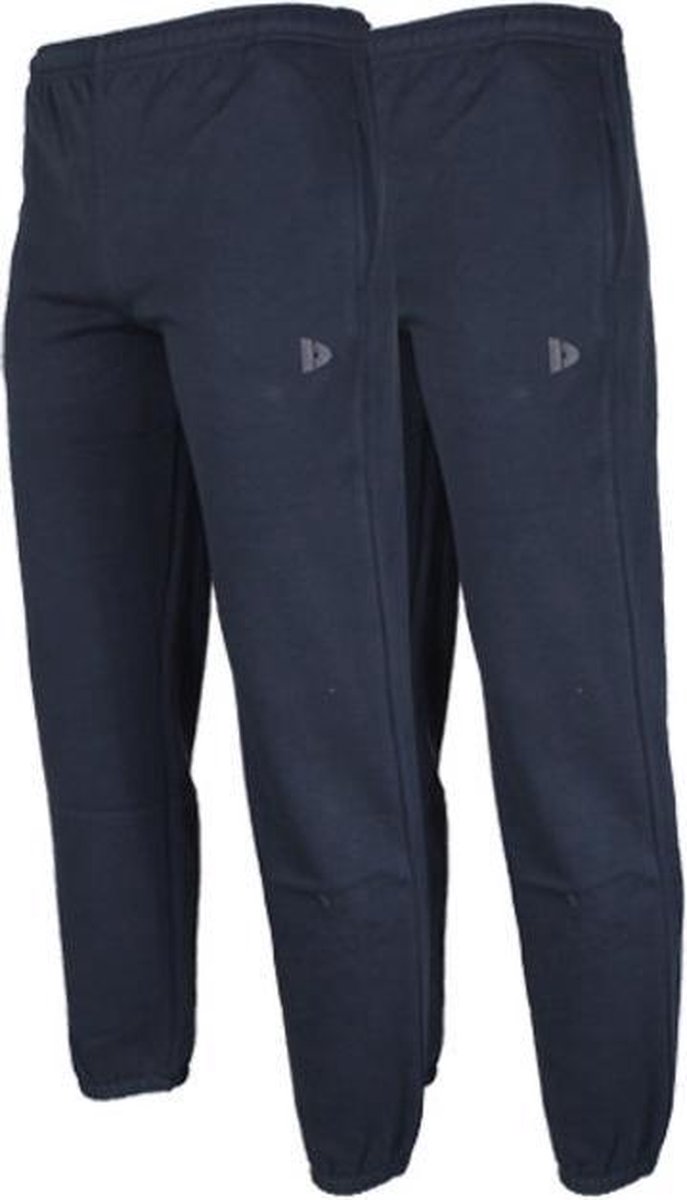 2-Pack Donnay Joggingbroek met elastiek - Sportbroek - Heren - Maat S - Donkerblauw