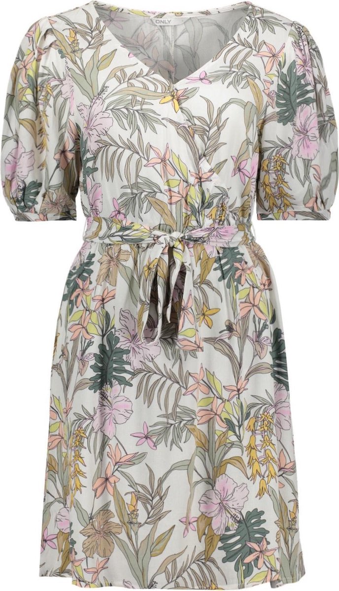 Onlmars S/s Wrap Dress Wvn 15226565 Tofu/jungle Flower