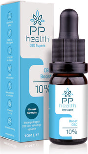 PP Health - CBD Boost 10% - 1000mg - Unieke watergedragen nieuwe formule voor volledige opname - Eenvoudig in te nemen met water - Inhoudelijke product certificering - 10 ml
