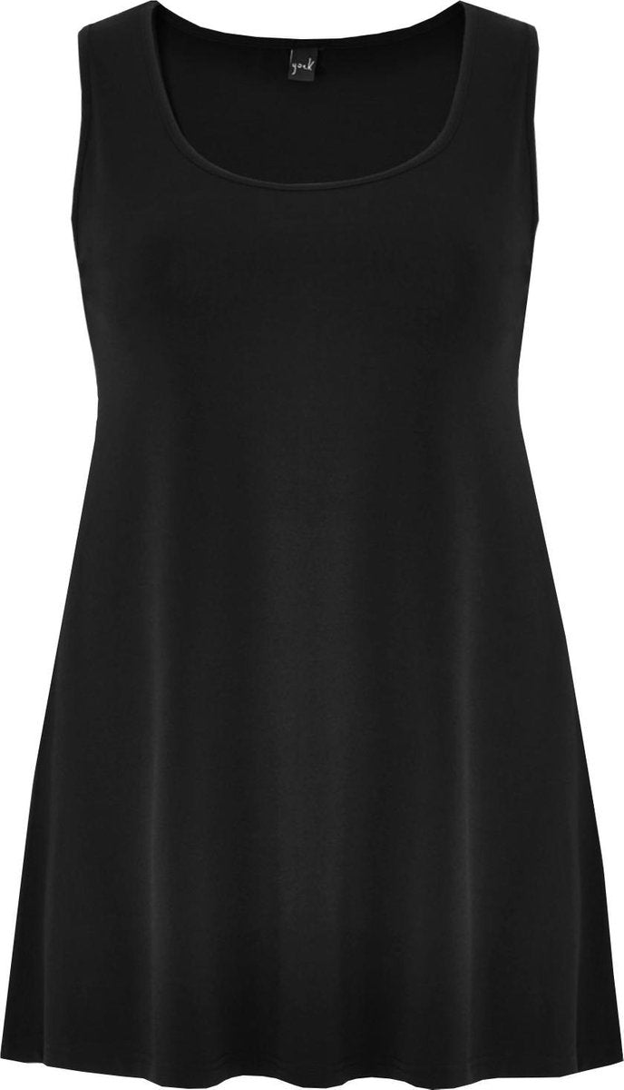 Yoek | Grote maten - dames top ronde hals - zwart