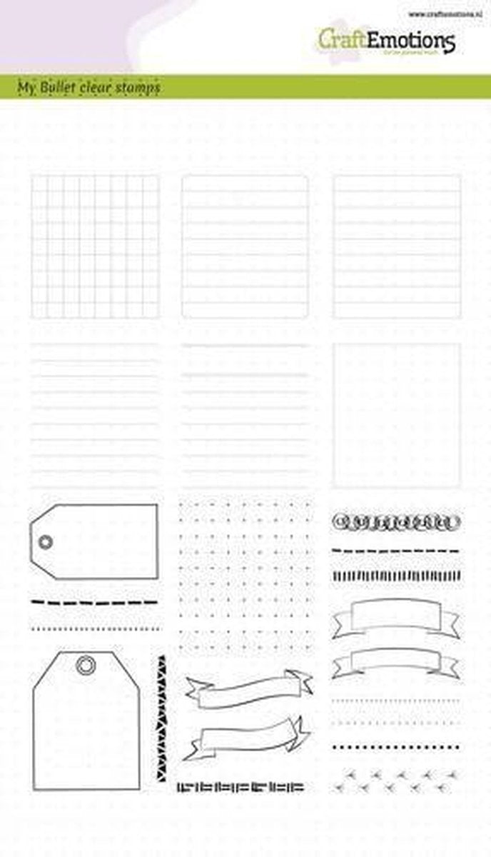 CraftEmotions clearstamps A5 - Bullet Journal - frames en randen
