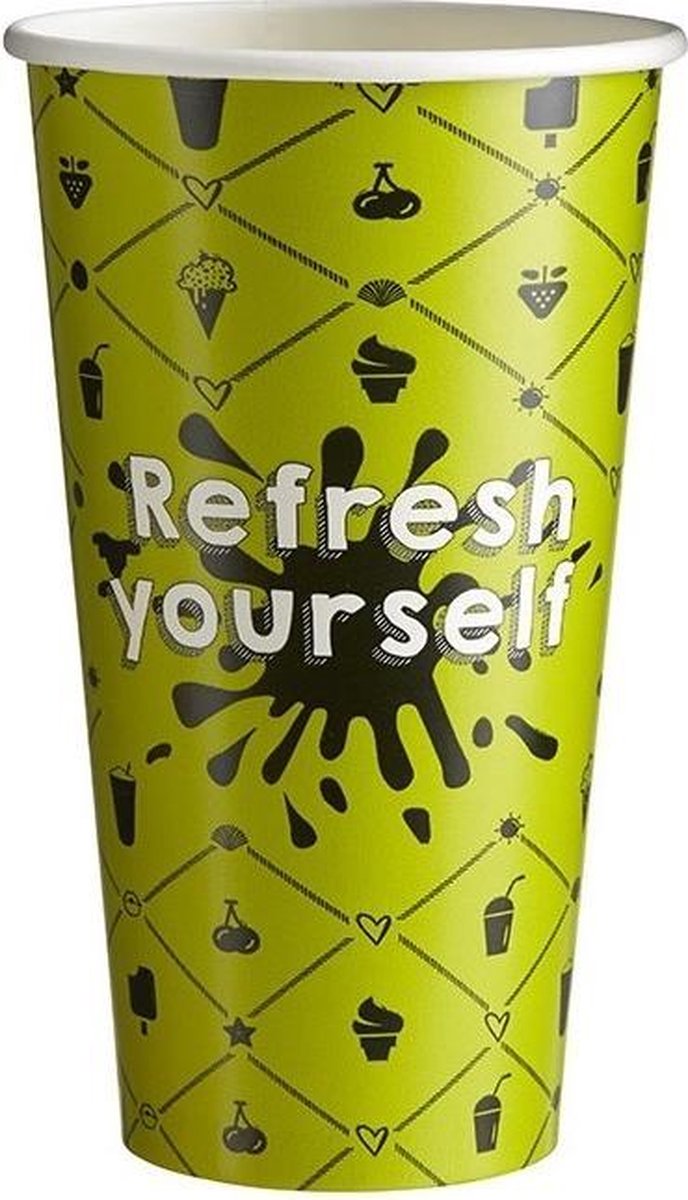 Milkshakebeker Karton Refresh 500ml/20oz - 1.000 stuks.