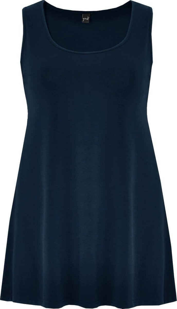 Yoek | Grote maten - dames top ronde hals - donkerblauw