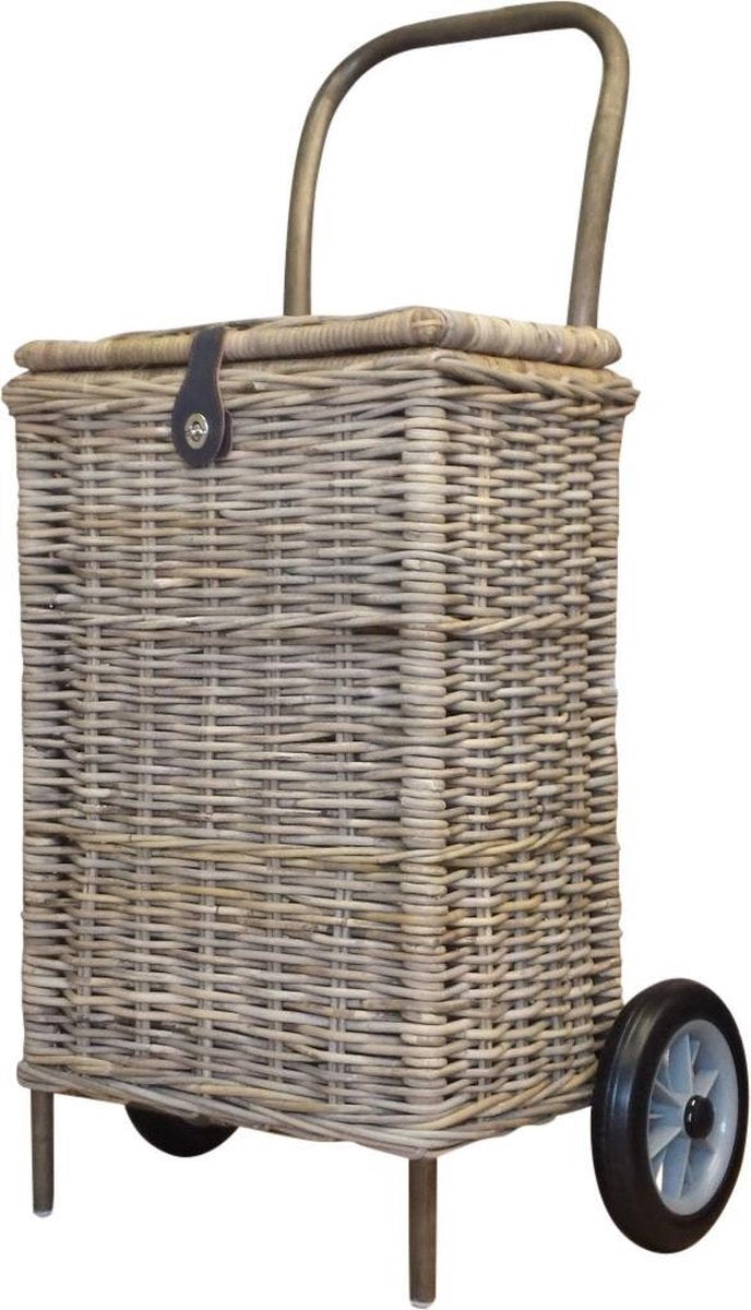 Boodschappentrolley Parijs Riet - Inhoud 80 liter - 2 Wielen