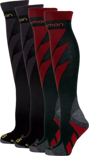 Salomon Access Wintersportsokken - Maat 42-44 - Mannen - rood/groen/zwart/grijs
