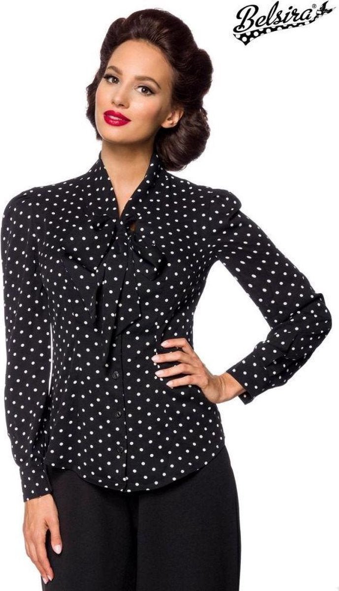 Belsira Blouse -M- Vintage Zwart/Wit