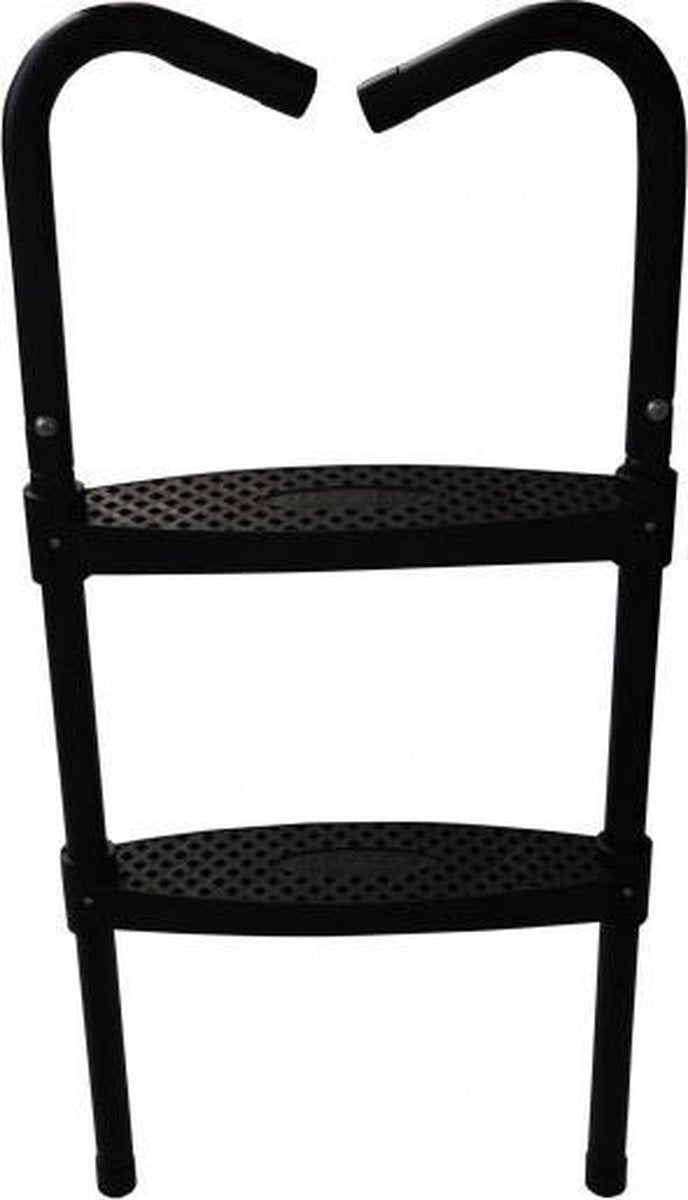 SPRING trapje / Ladder zwart 2 treden voor trampoline 244CM