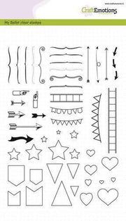 CraftEmotions clearstamps A5 - Bullet Journal - tekens groot