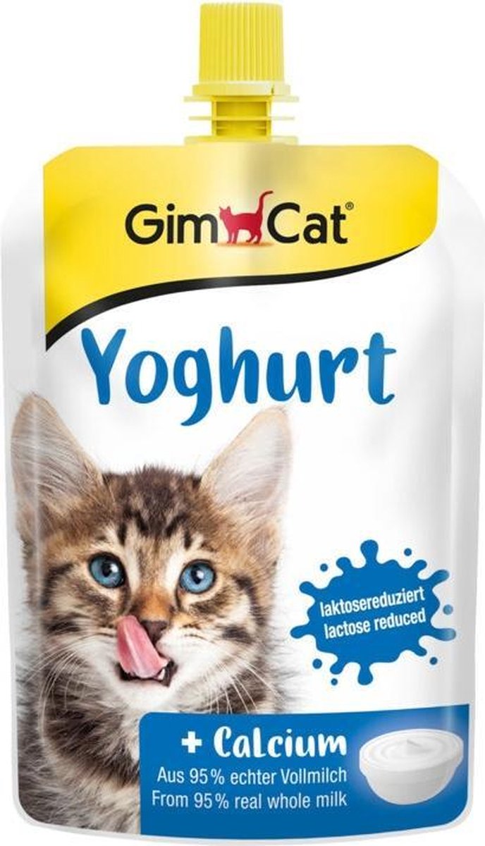 8x GimCat Yoghurt Pouch voor Katten 150 gr