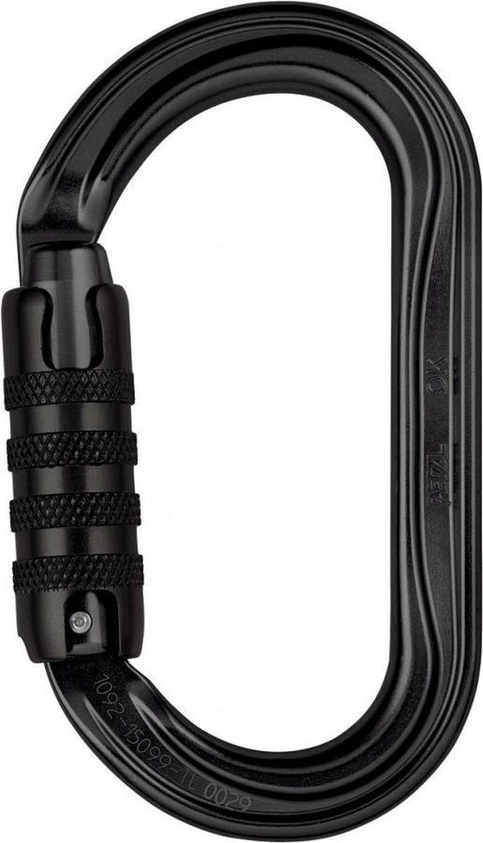 Petzl OK zwart Triact Lock Ovale  karabiner zwart