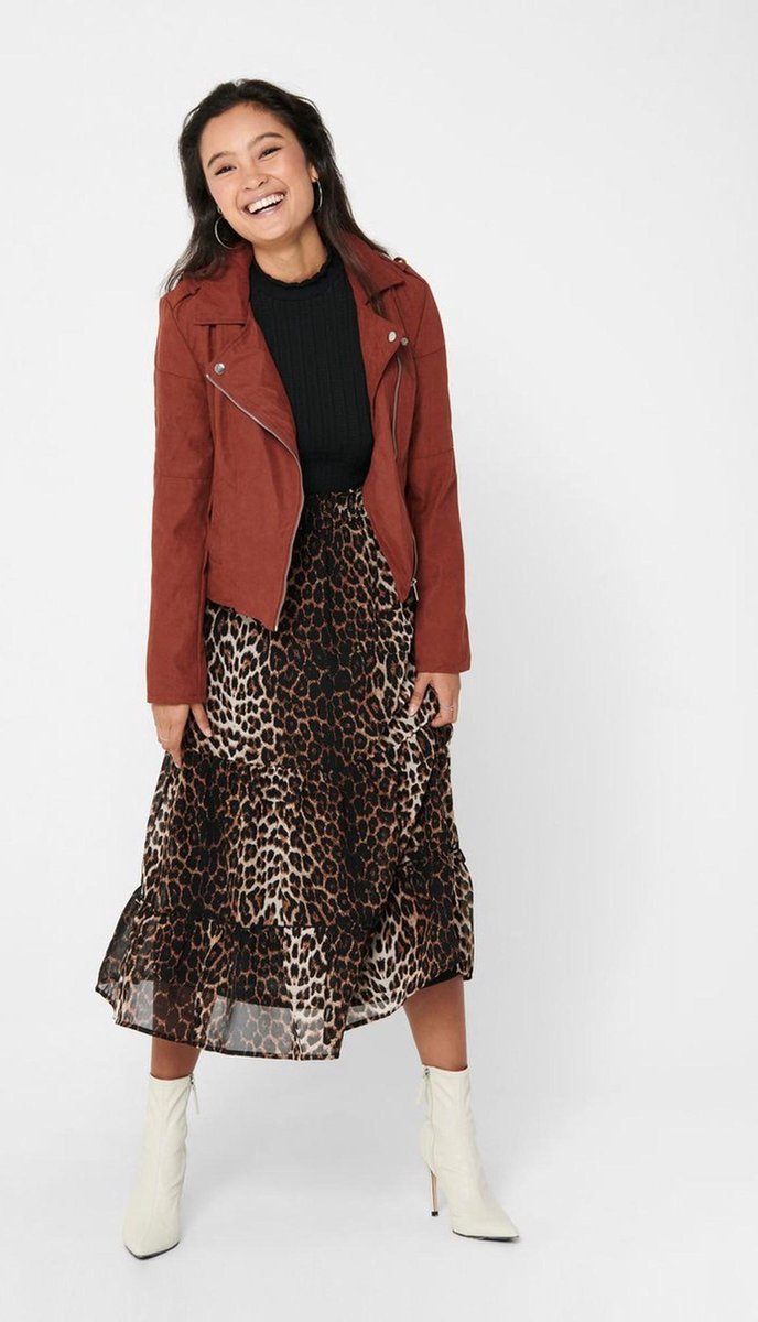 Jdynewpeach faux suede biker Cherry mahogany