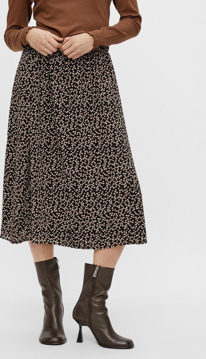 Objmila Mw Skirt 23034472 Black/flowers