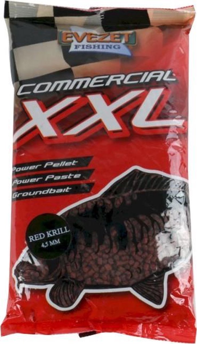 Evezet Commercial XXL Red Krill - 4.5mm - 900g - Rood