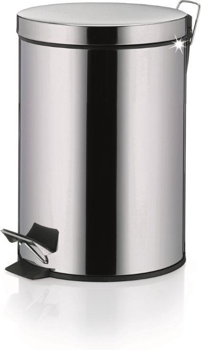 Knut Pedaal Afvalemmer - 5 liter - Zilver - Kela