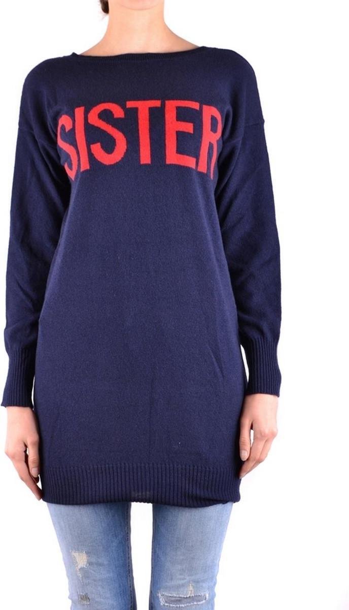 Pinko • donkerblauwe wollen trui met sister • maat XS
