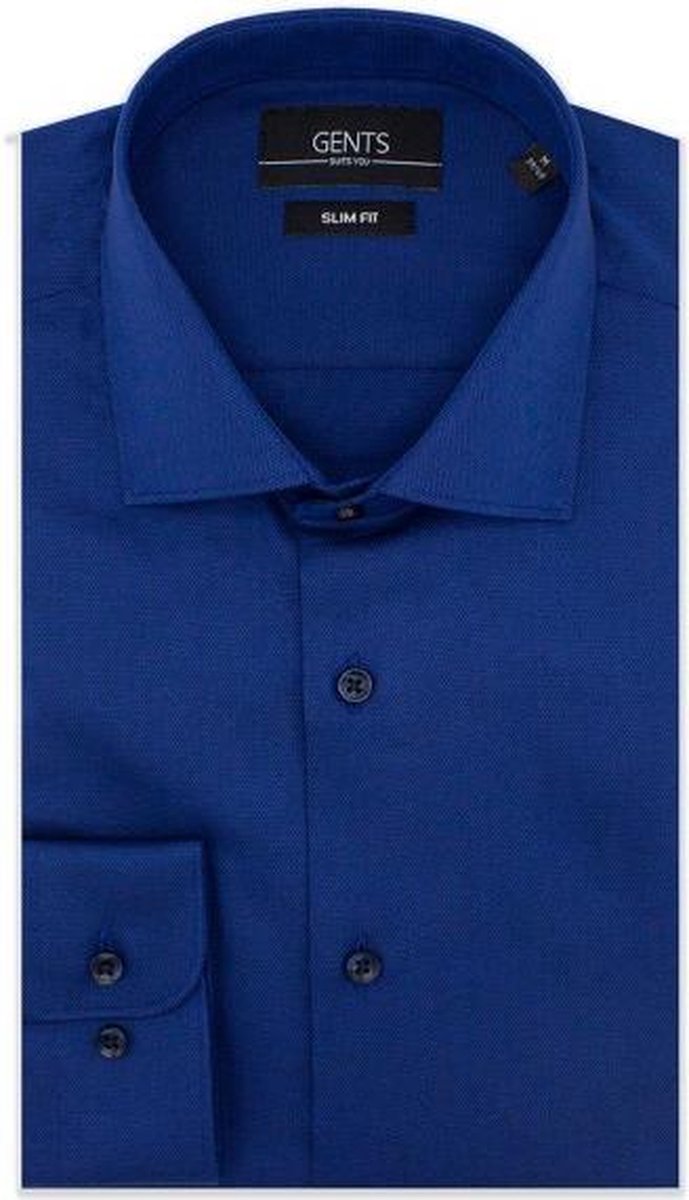 GENTS |  Overhemd Heren Volwassenen | Slim Fit | oxford royalblue 0564 Maat L 41/42