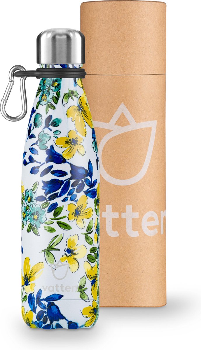 Vatten® Premium RVS Thermosfles - Iris - 500ml - Gratis Carrier - Isoleerfles