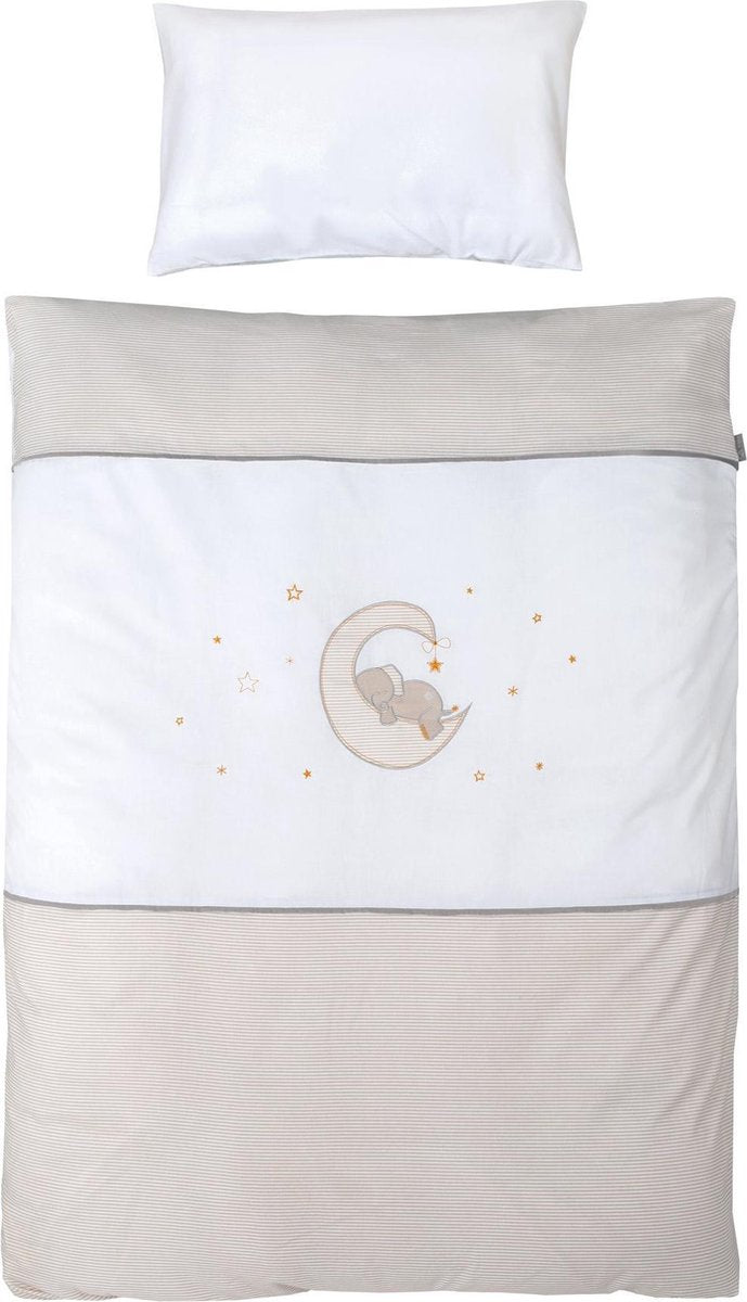 Roba Beddengoed Happyfant 135 X 100 Cm Katoen Beige 2-delig