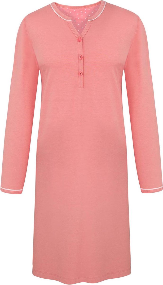 Cybèle Dames Nachthemd Sunny Peach - Lange Mouw Maat 48