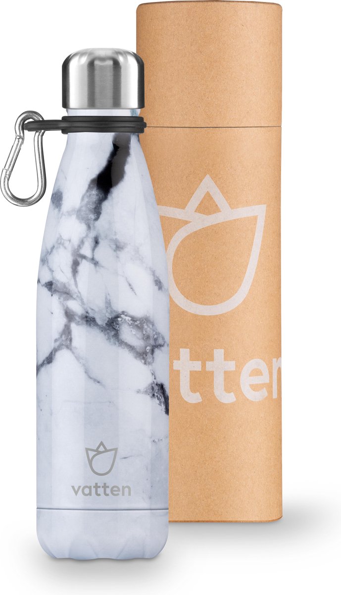 Vatten® Premium RVS Thermosfles - Grijs Graniet - 500ml - GRATIS Carrier - Isoleerfles