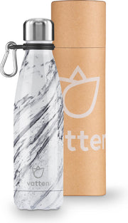 Vatten Thermosfles Grijs Marmer + Gratis Carrier - 500ml - Isoleerfles