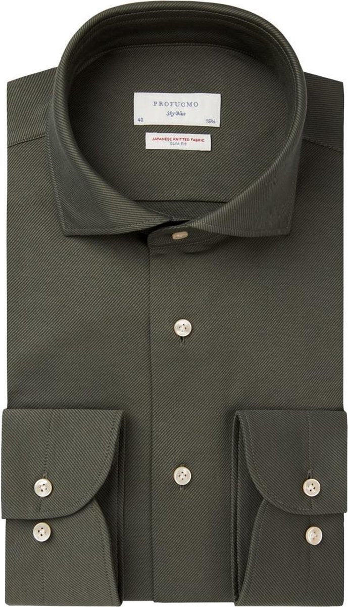 Overhemd Profuomo groen Sky Blue Slim Fit