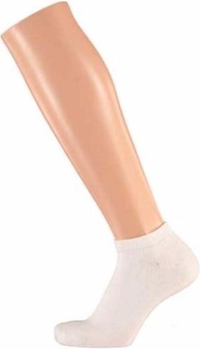 10 Paar witte dames sneakersokken/enkelsokken maat 36-41 - one size - katoenen sokken