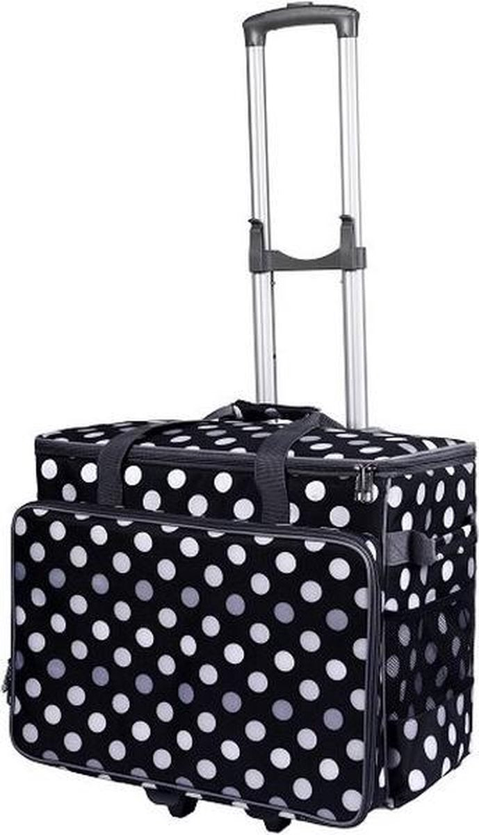Naaimachine trolley tas zwart met polkadots