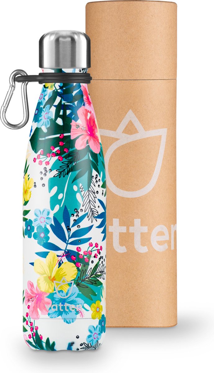 Vatten® Premium RVS Thermosfles - Flow - 500ml - Gratis Carrier - Isoleerfles