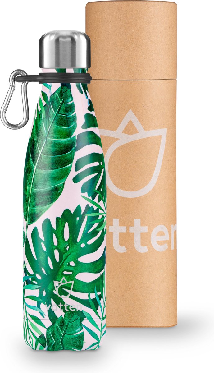 Vatten® Premium RVS Thermosfles - Palm - 500ml - Gratis Carrier - Isoleerfles