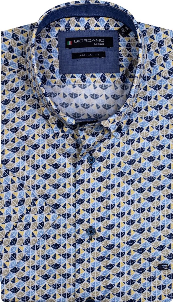 Giordano 106013 Casual overhemd met korte mouwen - Maat XL - Heren