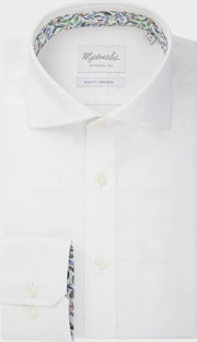 Wit Michaelis shirt met bloemen details in kraag-boordmaat: 38