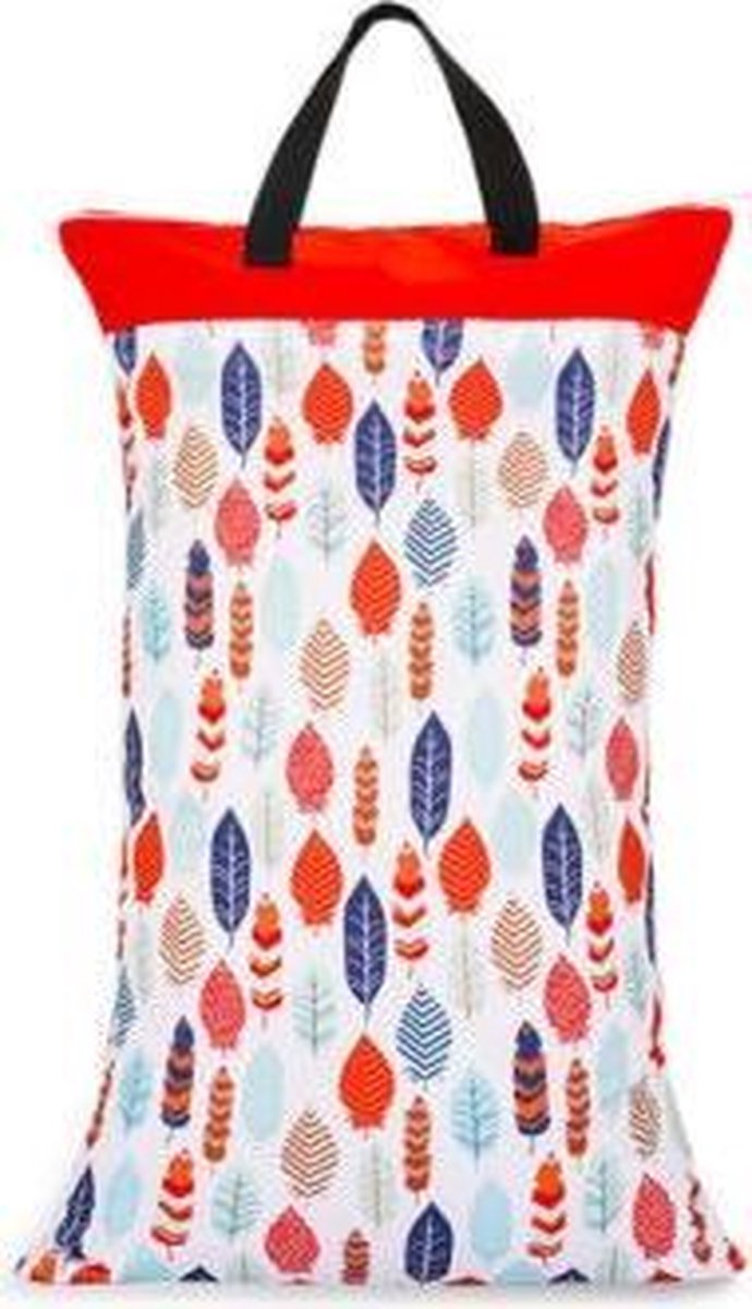 Wetbag XL – veren | 70cm x 40cm | 2 vakken voor droge en natte spullen