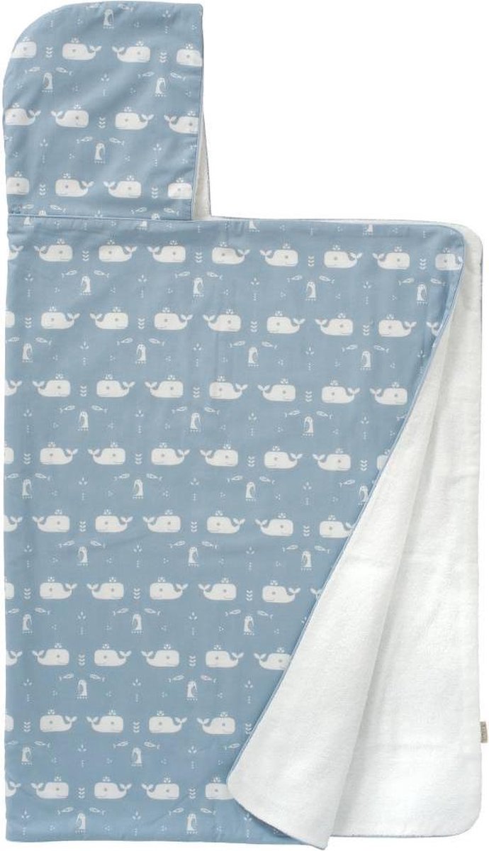 Fresk badcape Whale blue fog