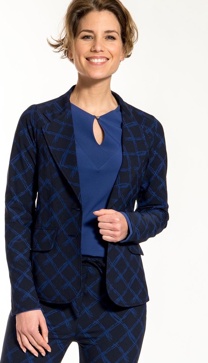 Le Blazer Regular Checkered Travel - Blazer van Je m'appelle - Travel Quality materiaal: Stretch