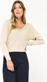 Trui met studs - Beige