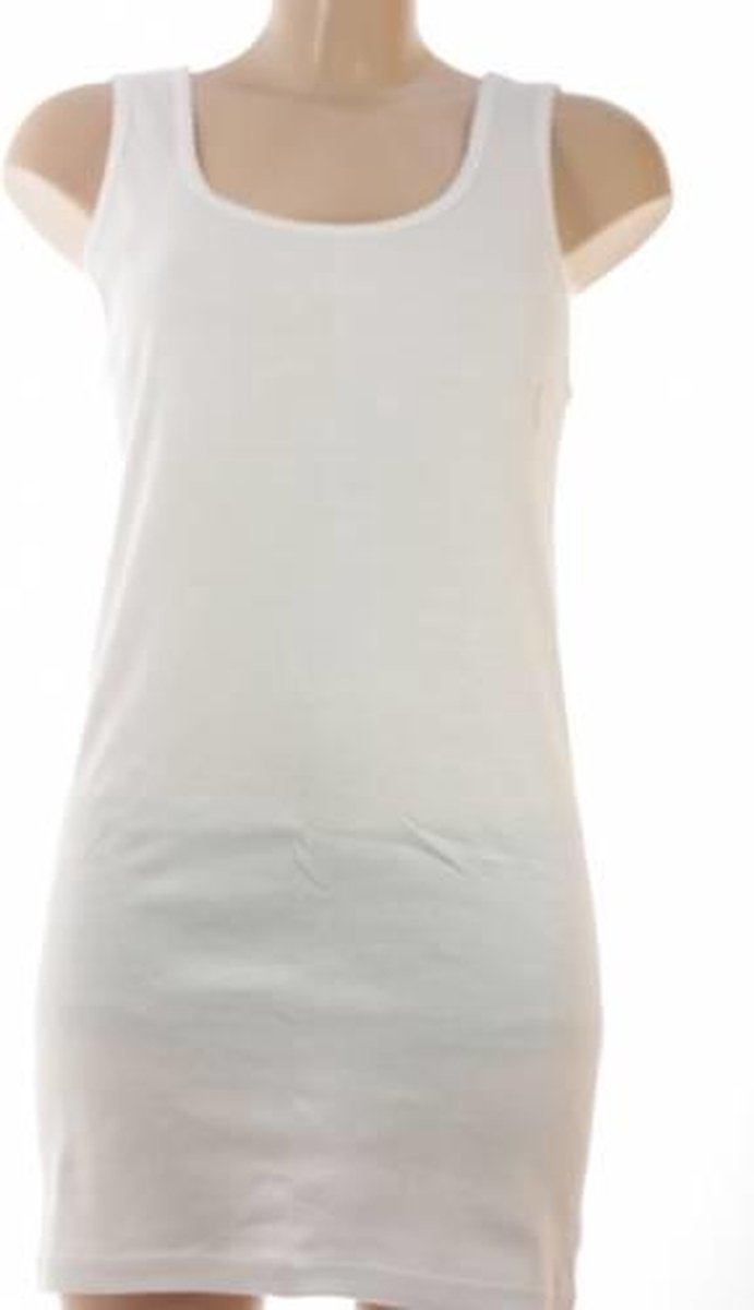 HL-tricot dames hemd kartelrand  - 54  - Wit