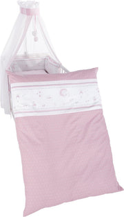 Roba Beddengoedset Lucky Angel 135 X 100 Cm Roze/wit 4-delig